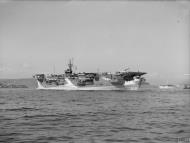 Asisbiz RN escort carrier HMS Puncher at anchor off Greenock Inverclyde Scotland 21st Sep 1944 IWM A25714