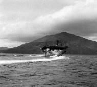 Asisbiz RN escort carrier HMS Ravager during her refit trials off the Scottish Coast Dec 1944 04