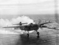 Asisbiz Fleet Air Arm Barracuda rocket assisted take off from HMS Trumpeter IWM A27060