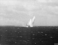 Asisbiz RN carrier HMS Illustrious near miss Japanese Kamikaze aircraft off Sakashima Islands May 1945 IWM A29195