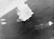 Asisbiz RN escort carrier HMS Fencer aircraft attacking a U boat with depth charges Atlantic May 1944 IWM A23573