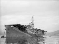 Asisbiz RN escort carrier HMS Speaker moored at Greenock Inverclyde Scotland 19th May 1944 IWM A23571