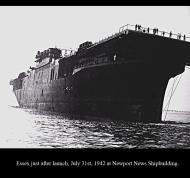 Asisbiz CV 9 USS Essex just after launch at Newport News Shipbuilding July 31st 1942 01