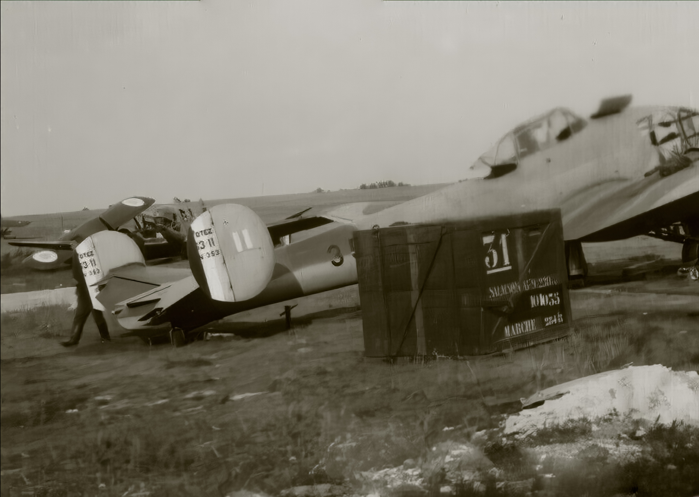 French Airforce Potez 63.11 Black 353 sit abandoned on a captured airfield France 1940 ebay 01