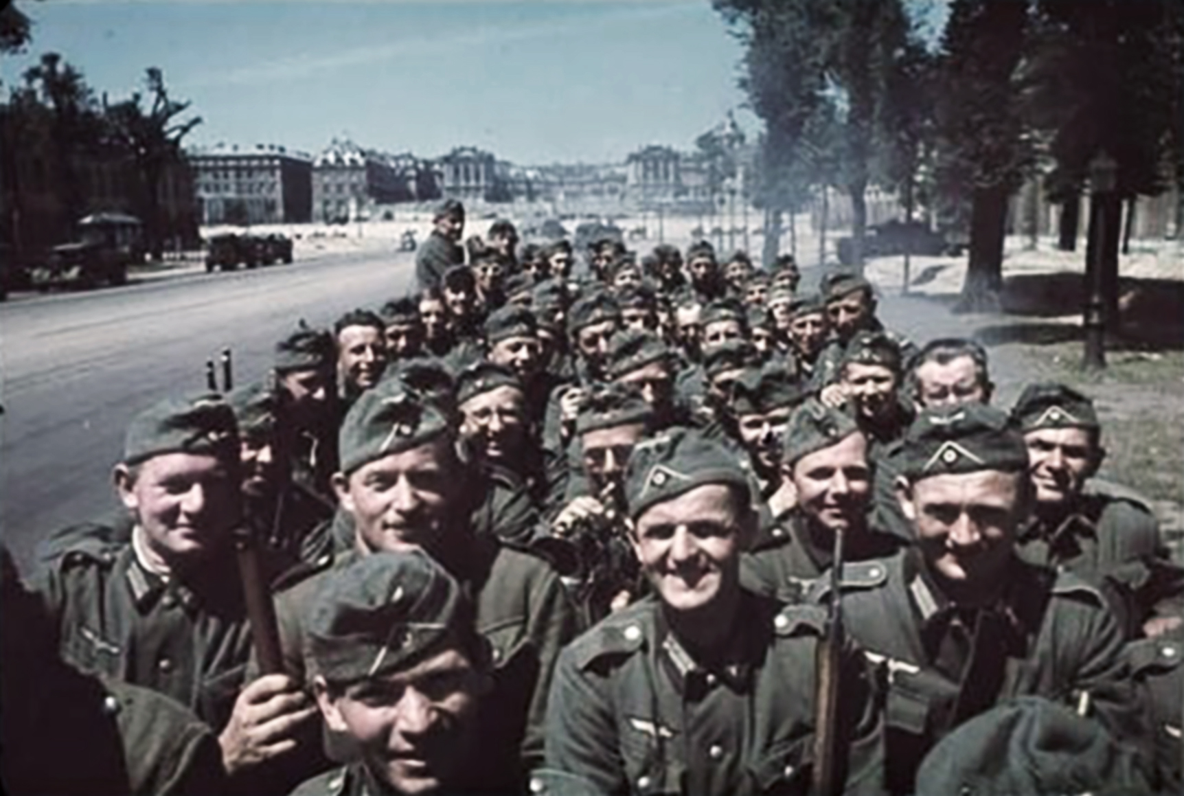 Frankreichfeldzug German Infantry at Versailles following the French German armistice 1940 01