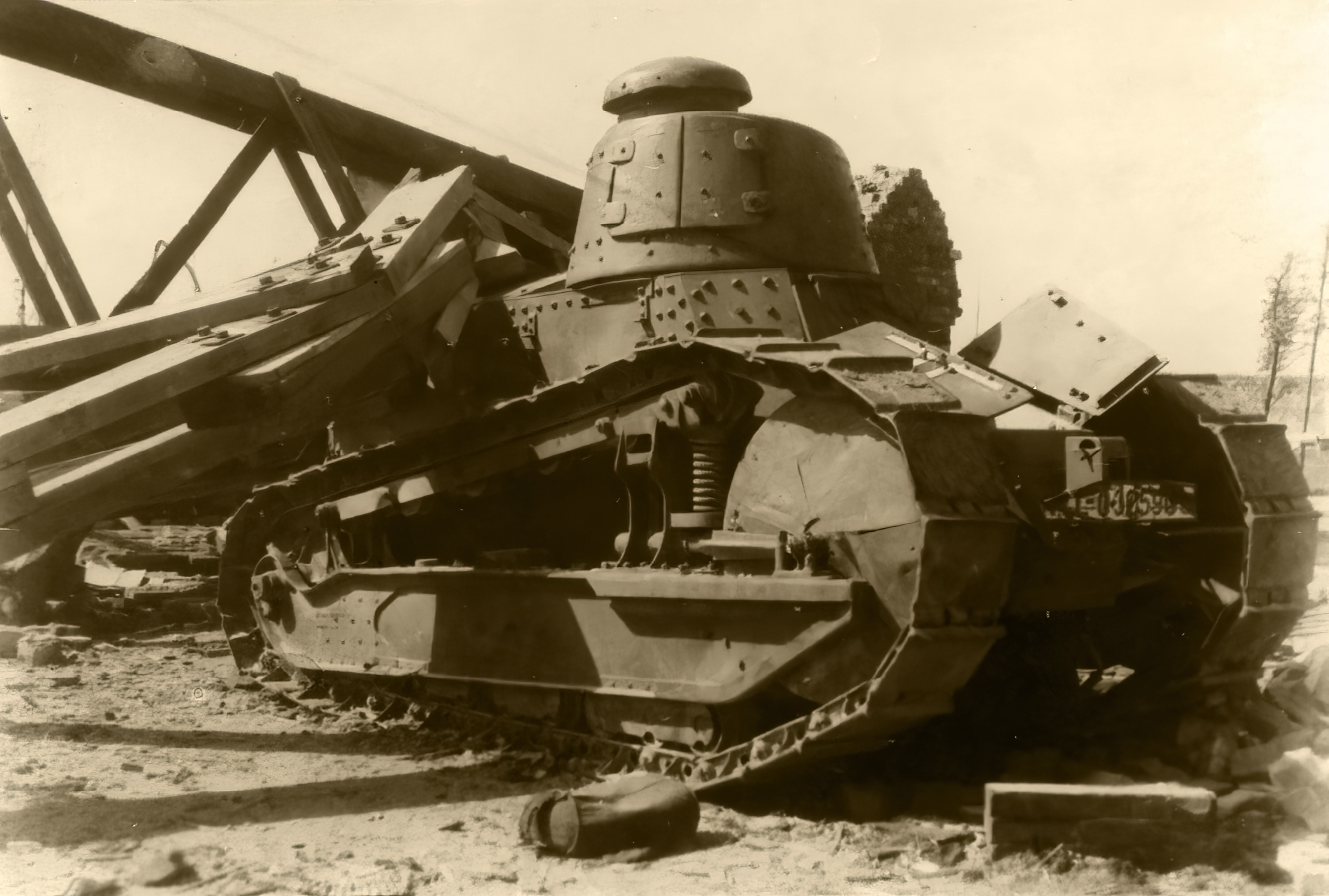 French Army Renault FT 17 captured during the Battle of France 1940 in German markings NIOD