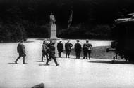 Asisbiz On 21st June 1940 near Compiegne in France Hitler (hand on hip) staring at Marshal Fochs statue wiki 01