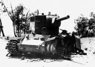 Asisbiz Soviet KV 2 tank knocked out by advancing German forces Russia 15th Jul 1941 NIOD