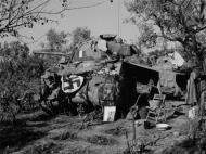 Asisbiz A bivouac pitched around a Sherman tank in an Italian orchard 1943 NAM1975036314214