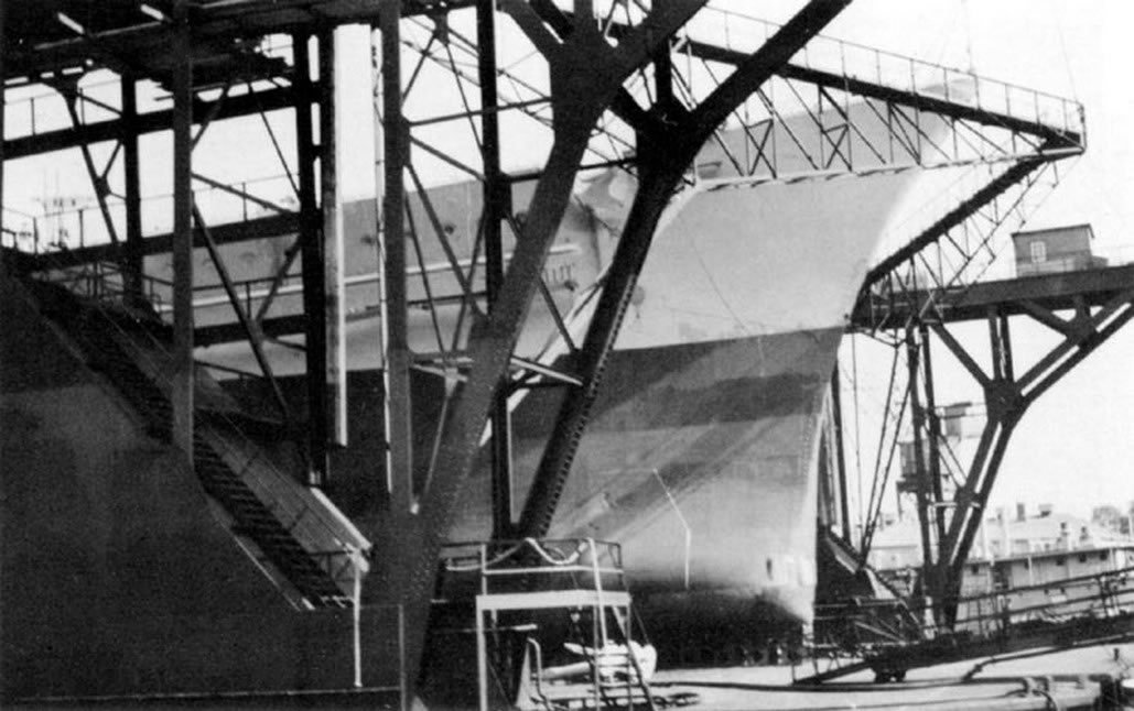 Kriegsmarine Scharnhorst class battlecruisers battleship KMS Scharnhorst during her Refit 03