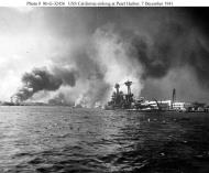 Asisbiz Archive USN photos showing USS California sinking after the attck on Perl Harbor Hawaii 7th Dec 1941 01