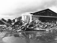 Asisbiz Destroyed Hangar and aircraft destroyed as a result of the Japanese bombing on Pearl Harbor 7th Dec 1941 80 G 32896
