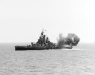 Asisbiz USS Nevada (BB 36) bombards German positions ashore while supporting the Utah Beach landings on 6th Jun 1944 80 G 231961