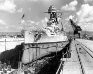Asisbiz USS Nevada (BB 36) in Dry Dock Number one at the Pearl Harbor Navy Yard Hawaii circa 1935 NH 50102