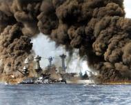 Asisbiz USS West Virginia (BB 45) and the USS Tennessee (BB 43) after the Japanese Attack on Pearl Harbor 7th Dec 1941 80 G 32414C