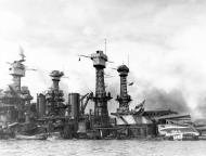 Asisbiz USS West Virginia (BB 48) with USS Tennessee (BB 48) at Pearl Harbor 8th Dec 1941 80 G 19945