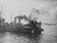 Asisbiz Damaged HMS Marne whose stern was blown off by a torpedo being towed into Gibraltar Nov 1942 IWM A12753