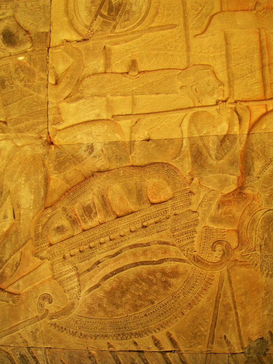 Angkor Wat Bas relief S Gallery W Wing Historic Procession 039