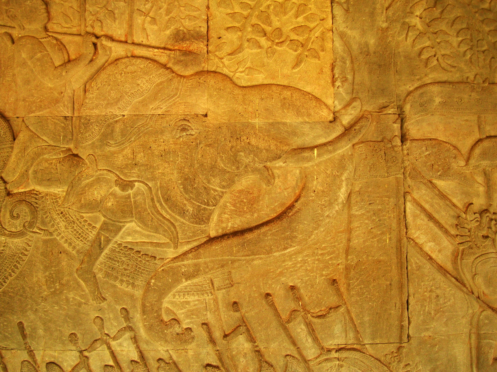 Angkor Wat Bas relief S Gallery W Wing Historic Procession 043