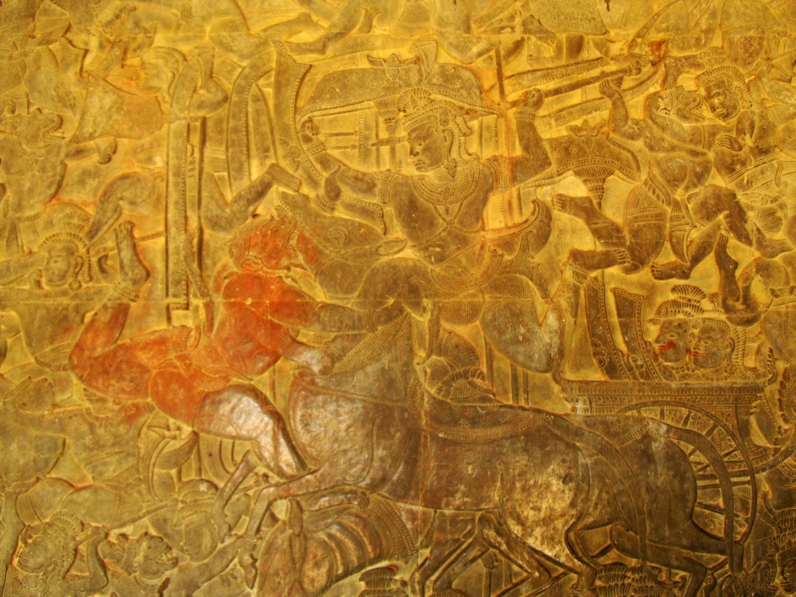 Angkor Wat Bas relief W Gallery N Wing Battle of Lanka 10