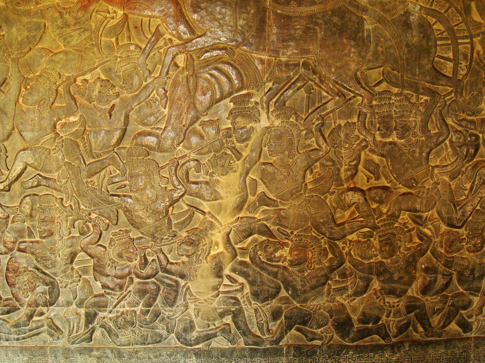 Angkor Wat Bas relief W Gallery N Wing Battle of Lanka 12