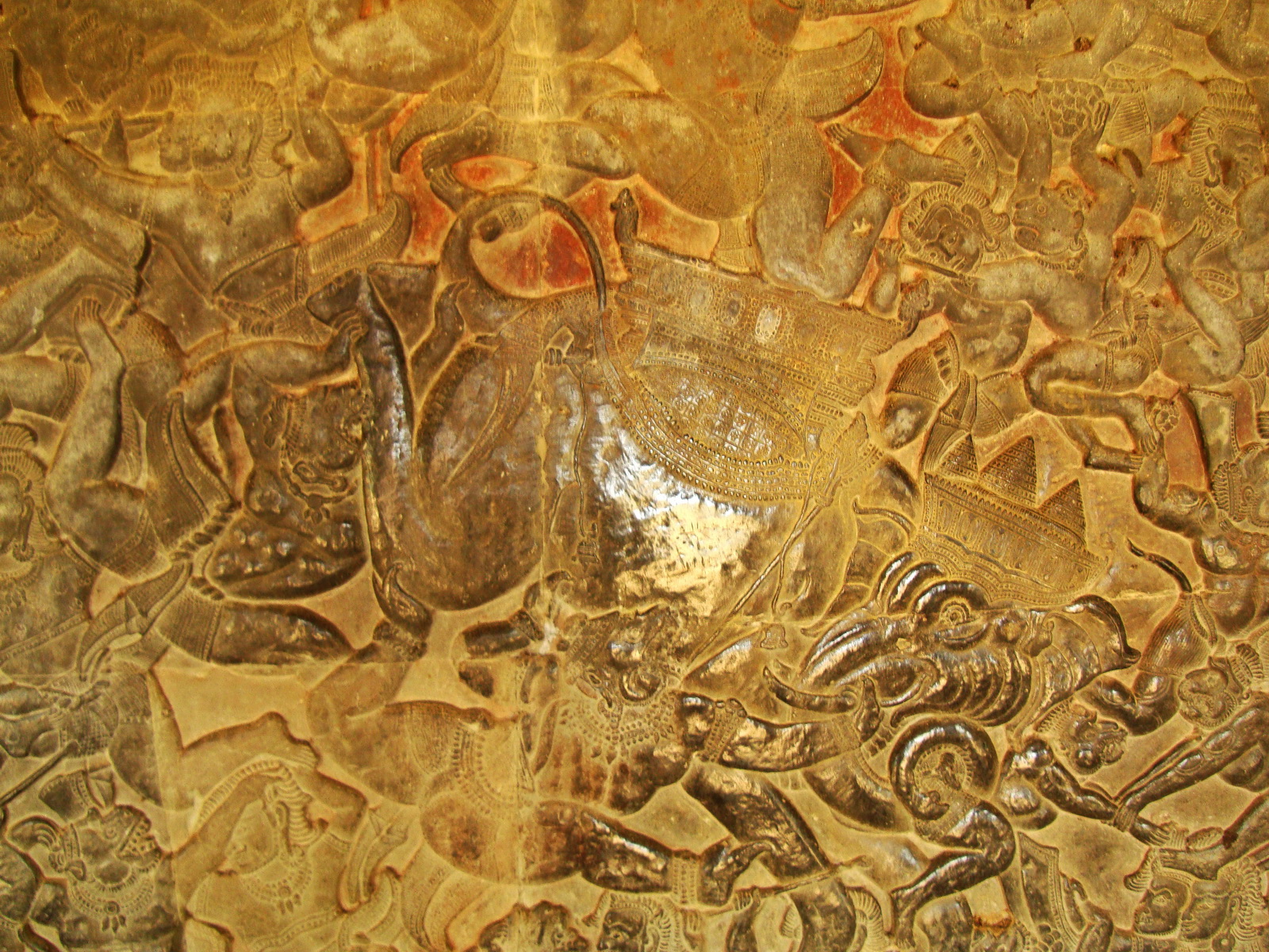 Angkor Wat Bas relief W Gallery N Wing Battle of Lanka 27