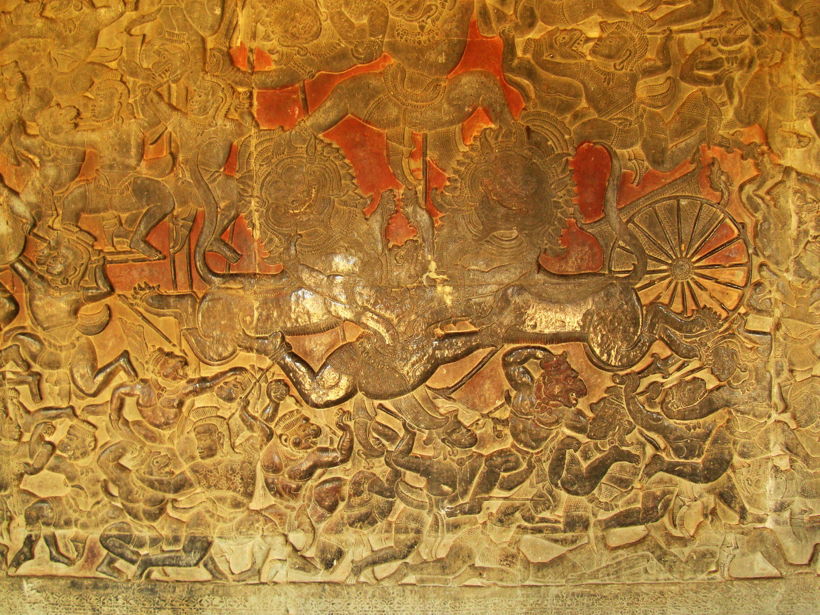Angkor Wat Bas relief W Gallery N Wing Battle of Lanka 29