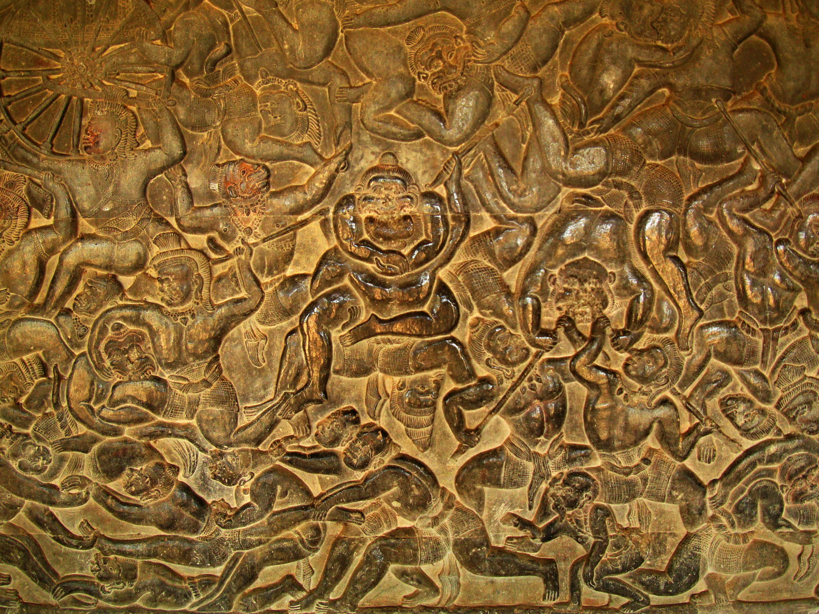 Angkor Wat Bas relief W Gallery N Wing Battle of Lanka 57