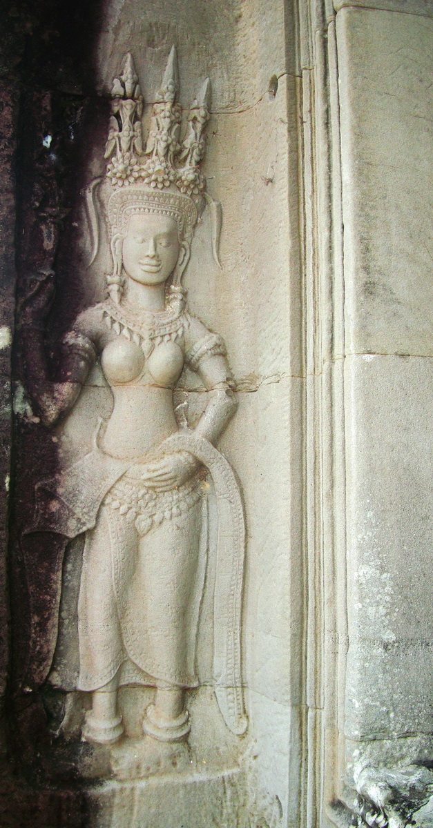Angkor Wat Khmer architecture bas relief devatas Siem Reap 34