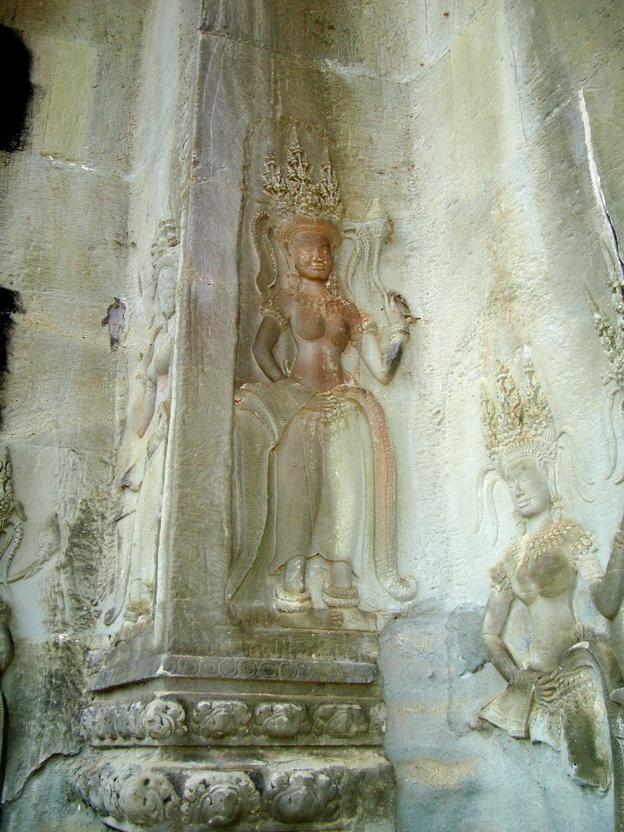 Angkor Wat Khmer architecture bas relief devatas Siem Reap 42