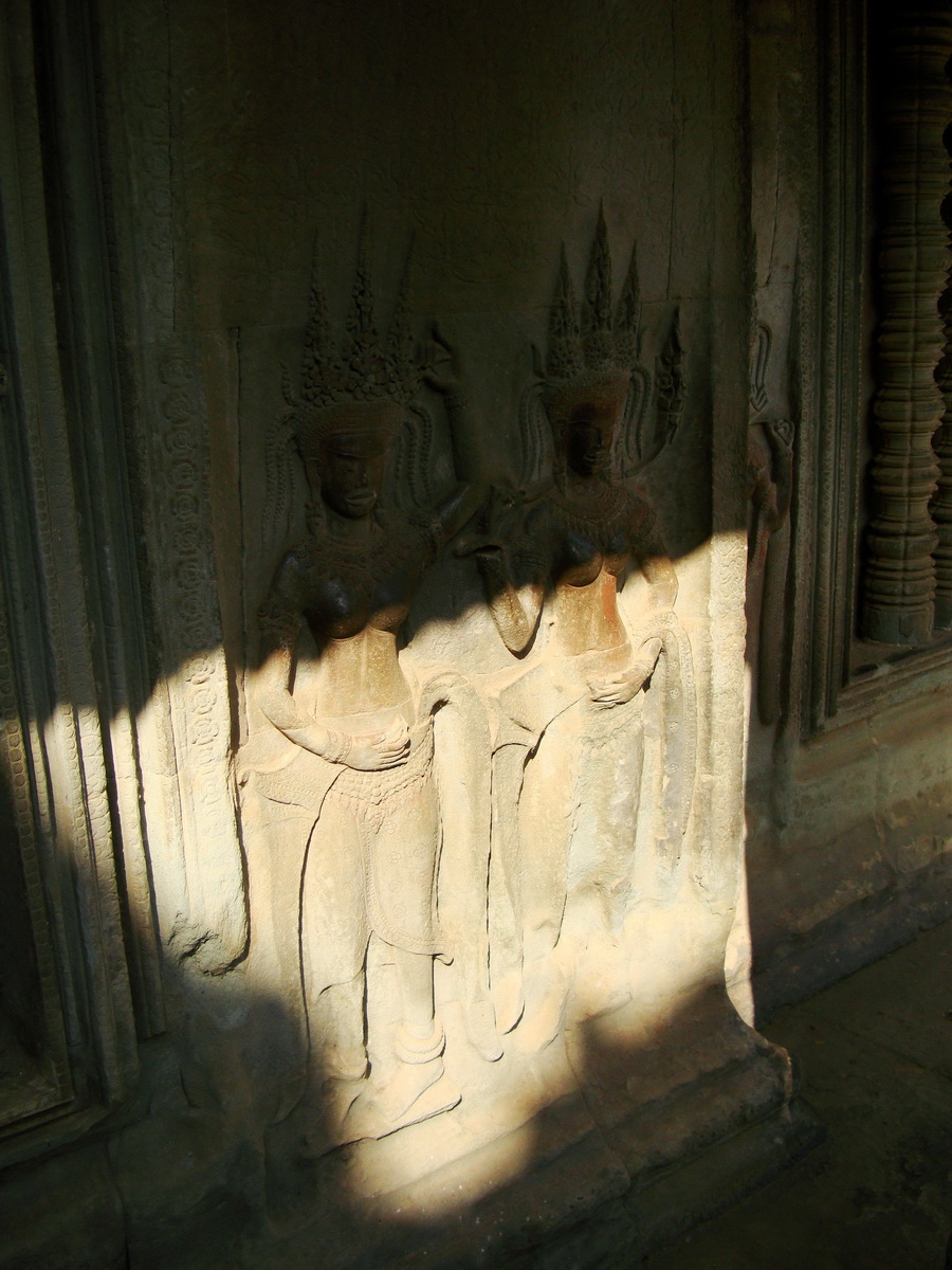 Angkor Wat Khmer architecture bas relief devatas Siem Reap 65