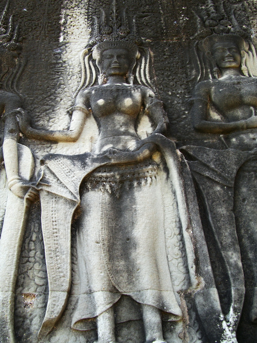 Angkor Wat Khmer architecture bas relief devatas Siem Reap 77