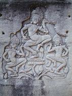 Asisbiz Bayon Temple Bas relief pillars three dancing apsaras Angkor 12