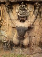 Asisbiz Garuda and Lion Bas reliefs Terrace of the Elephants 04