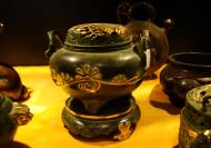 Asisbiz Antique floral designed brass or bronze incense holders 01