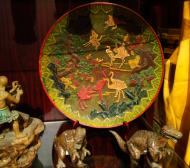 Asisbiz Antique gilded bronzo filigree enameling plate Jade Buddha Temple 02
