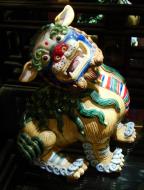 Asisbiz Antique porcelain baby Chinese lions artwork Jade Buddha Temple 02