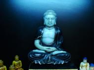 Asisbiz Antique porcelain blue Buddha siting meditation Jade Buddha Temple 02
