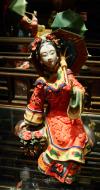 Asisbiz Antique porcelain figurines of the empresses ladies in waiting holding umbrella 02