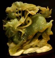 Asisbiz Green jade figurine of a dragon horse Jade Buddha Temple shop 01