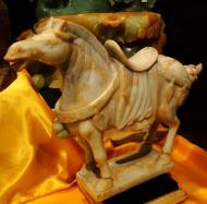 Asisbiz Marble carving of a Tan dynasty war horse Jade Buddha Temple 03