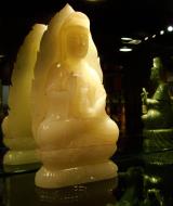 Asisbiz White jade figurine of Chinese Buddhist Bodhisattva Jade Buddha Temple shop 01
