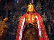 Asisbiz Great Hall northern entrance golden statue of with Shan Cai at her side 10