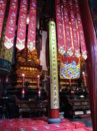 Asisbiz Jade Buddha Temple Grand Hall main Buddhas fabric decorations 03