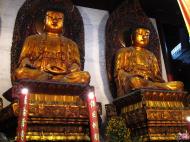 Asisbiz Jade Buddha Temple Grand Hall main sitting Buddhas 02