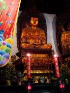 Asisbiz Jade Buddha Temple Grand Hall main sitting Buddhas 03