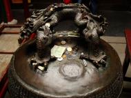 Asisbiz Jade Buddha Temple Ji Jong Hall area ornate bronze bell 02