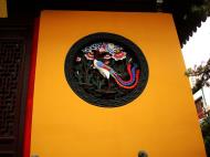 Asisbiz Jade Buddha Temple inner wall ornately designed phoenix 01