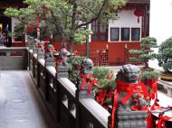 Asisbiz Jade Buddha Temple stone lion guardians 01
