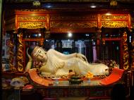 Asisbiz Jade Buddha Temple white marble reclining Buddha 03